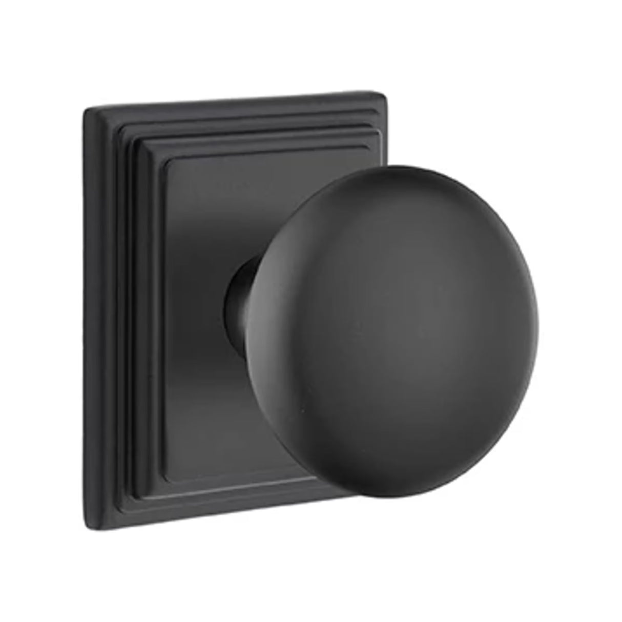 Transitional Matte Black "Heritage" Round Door Knob