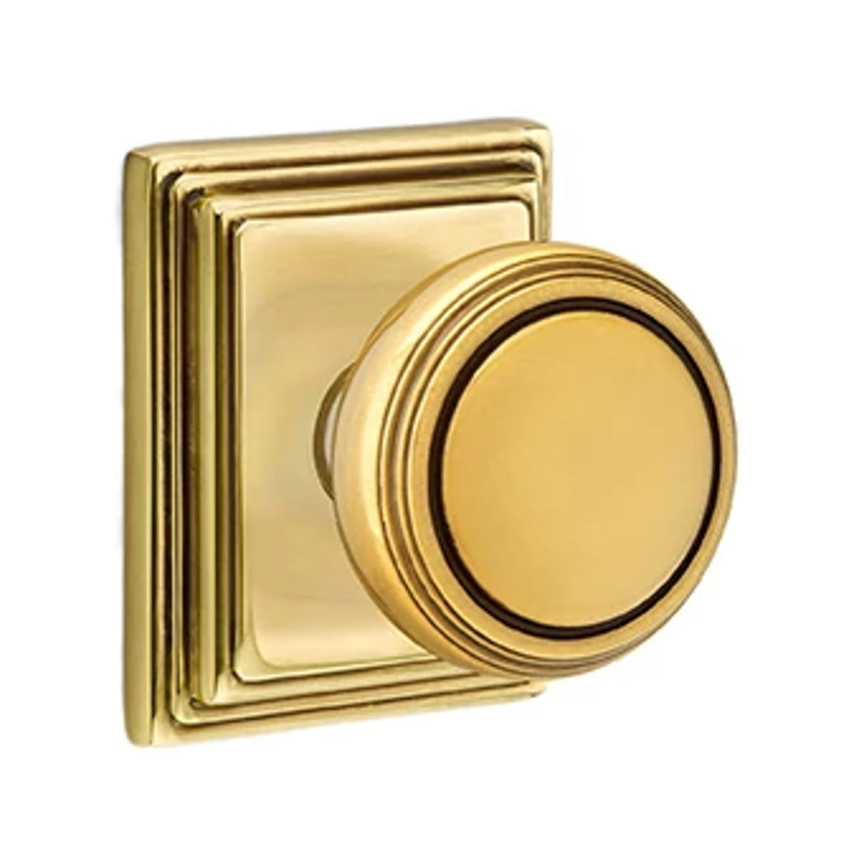 Transitional French Brass "Ridge" Round Door Knob