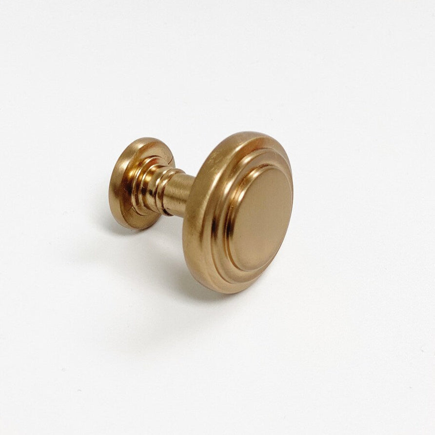 Champagne Bronze "Ridge" Round Cabinet Knob and Drawer Pulls - Forge Hardware Studio