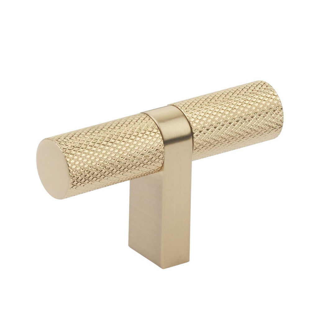 Knurled Select T-Bar Champagne Bronze Cabinet Knobs and Drawer Pulls - Forge Hardware Studio