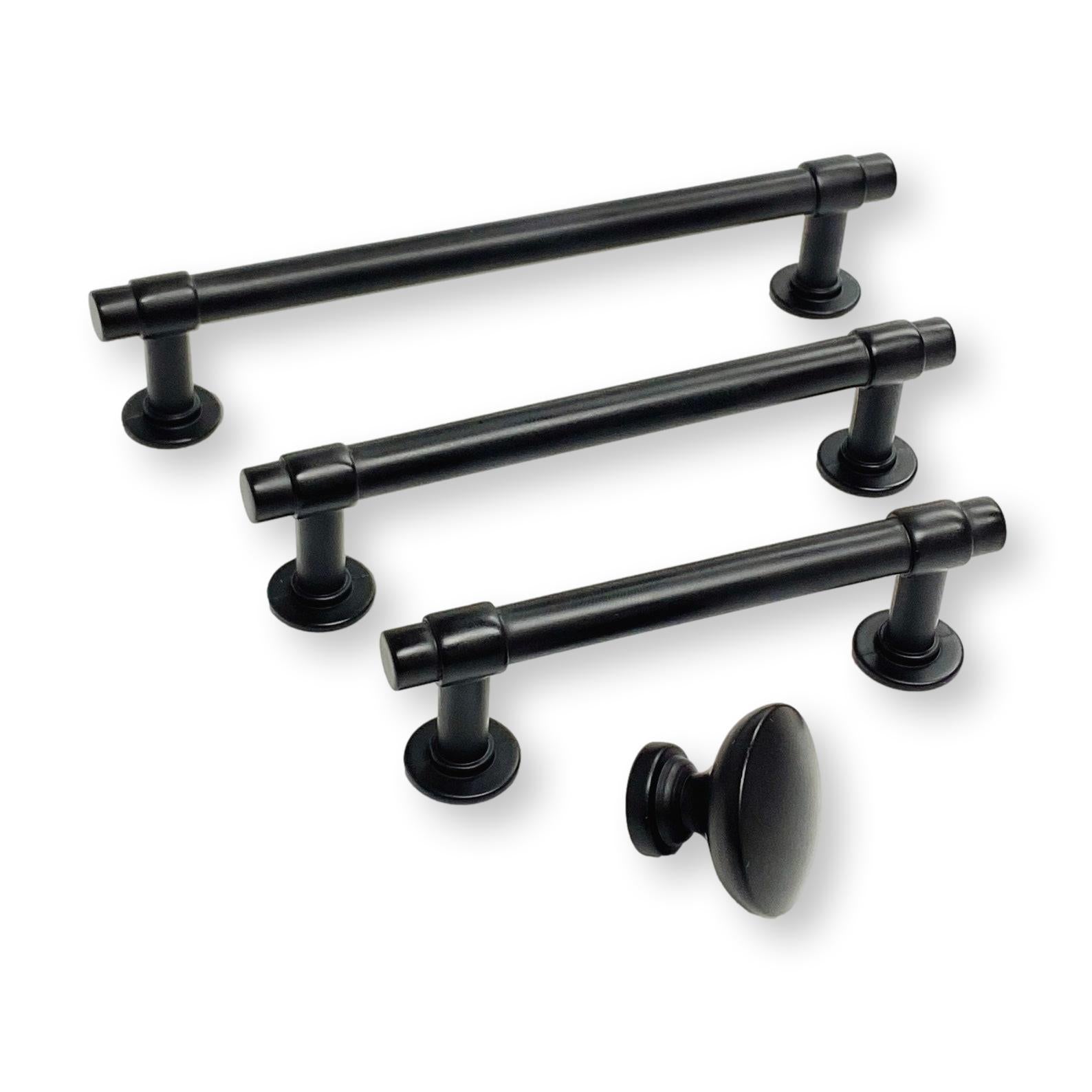 Farmhouse Cabinet Pulls Matte Black "Farmhouse" Cabinet Knob and T-Bar Drawer Pulls – Forge