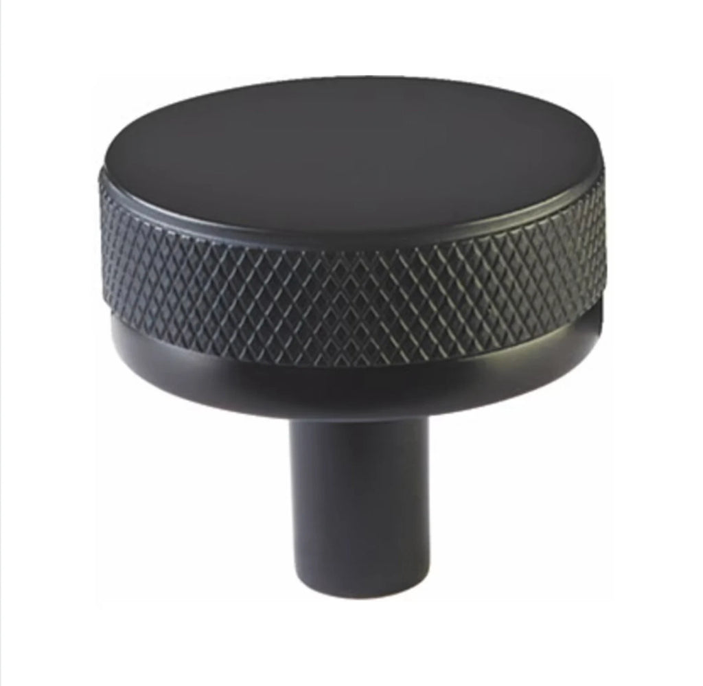 Knurled Select T-Bar Matte Black Cabinet Knobs and Drawer Pulls - Forge Hardware Studio