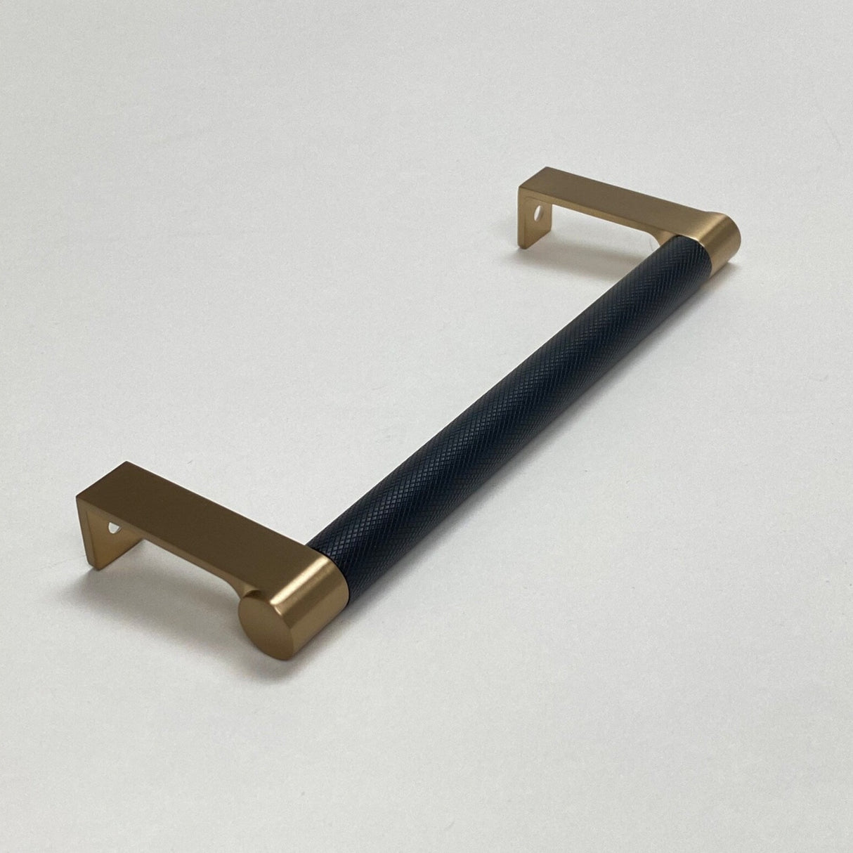 Champagne Bronze and Black "Converse" Knurled Edge Tab Drawer Pulls - Forge Hardware Studio