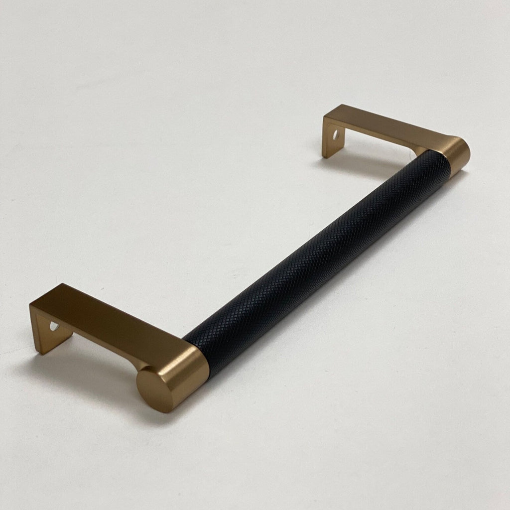 Champagne Bronze and Black "Converse" Knurled Edge Tab Drawer Pulls - Forge Hardware Studio