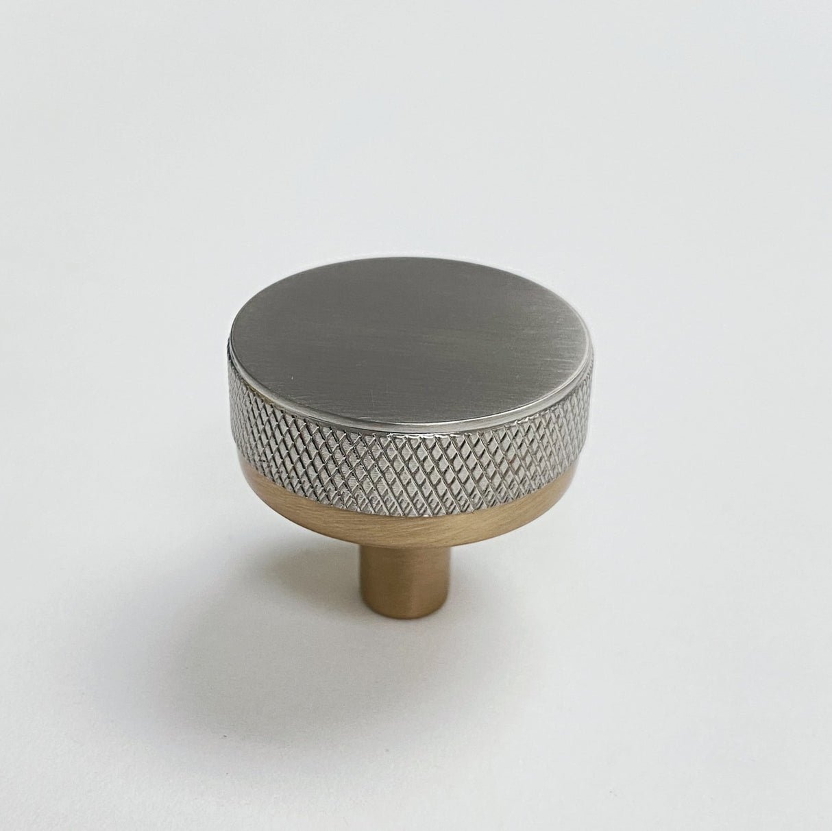 Knurled "Converse" Champagne Bronze and Brushed Nickel Dual-Finish Knobs and Pulls - Forge Hardware Studio