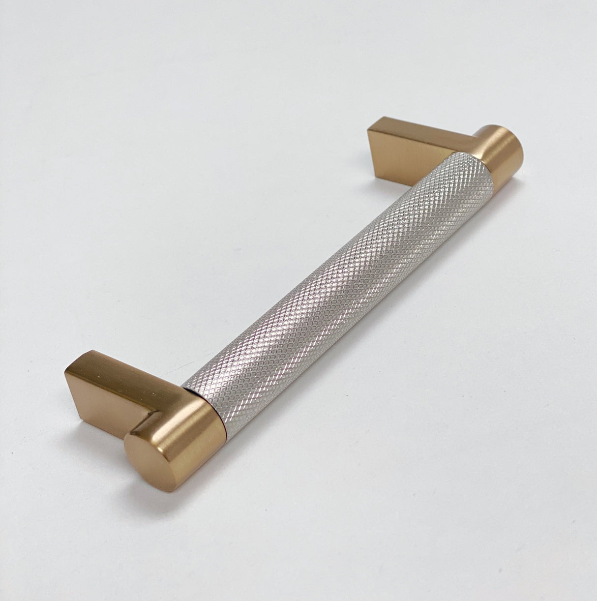 Knurled "Converse" Champagne Bronze and Brushed Nickel Dual-Finish Knobs and Pulls - Forge Hardware Studio