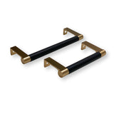 Champagne Bronze and Black "Converse" Knurled Edge Tab Drawer Pulls - Forge Hardware Studio