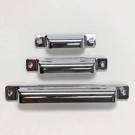 Square Cup "Kira" Polished Chrome Drawer Pulls