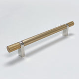Knurled Select T-Bar Polished Nickel and Champagne Bronze Knobs and Pulls - Forge Hardware Studio