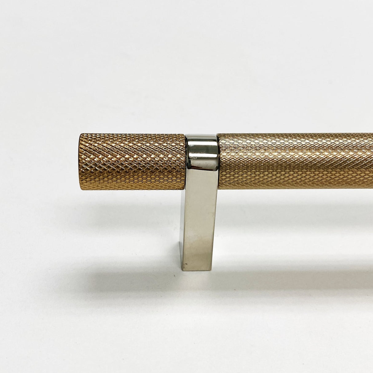 Knurled Select T-Bar Polished Nickel and Champagne Bronze Knobs and Pulls - Forge Hardware Studio