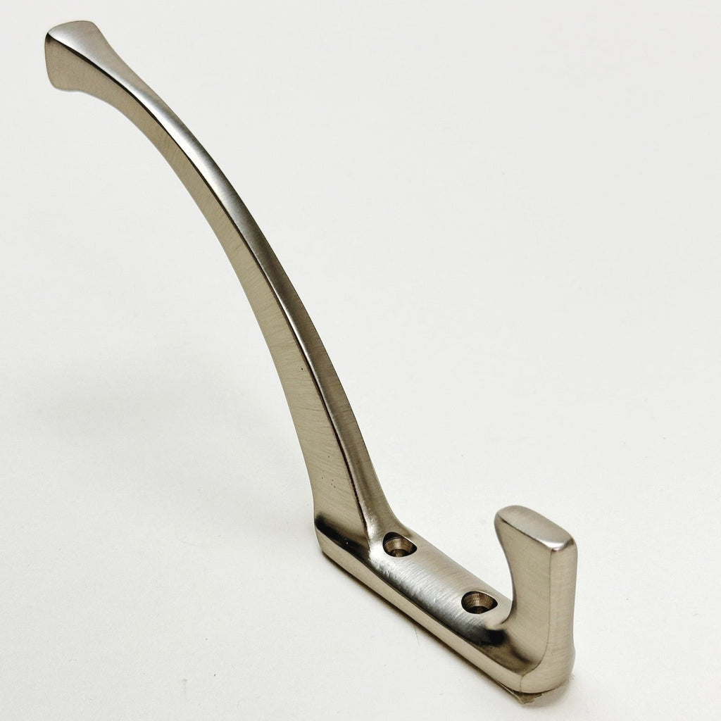 Brushed Nickel "Zen" Wall Coat and Hat Hook - Forge Hardware Studio