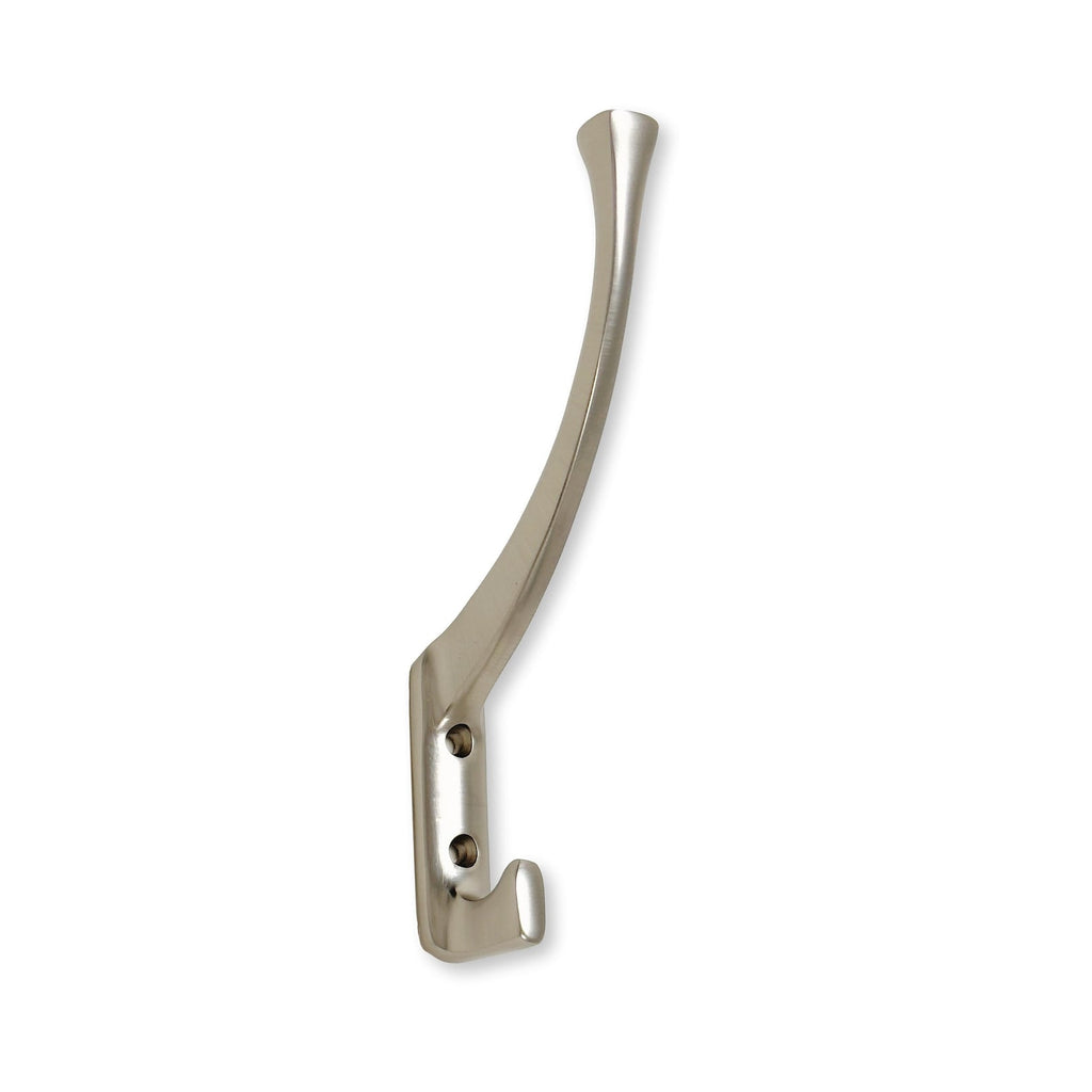 Brushed Nickel "Zen" Wall Coat and Hat Hook - Forge Hardware Studio