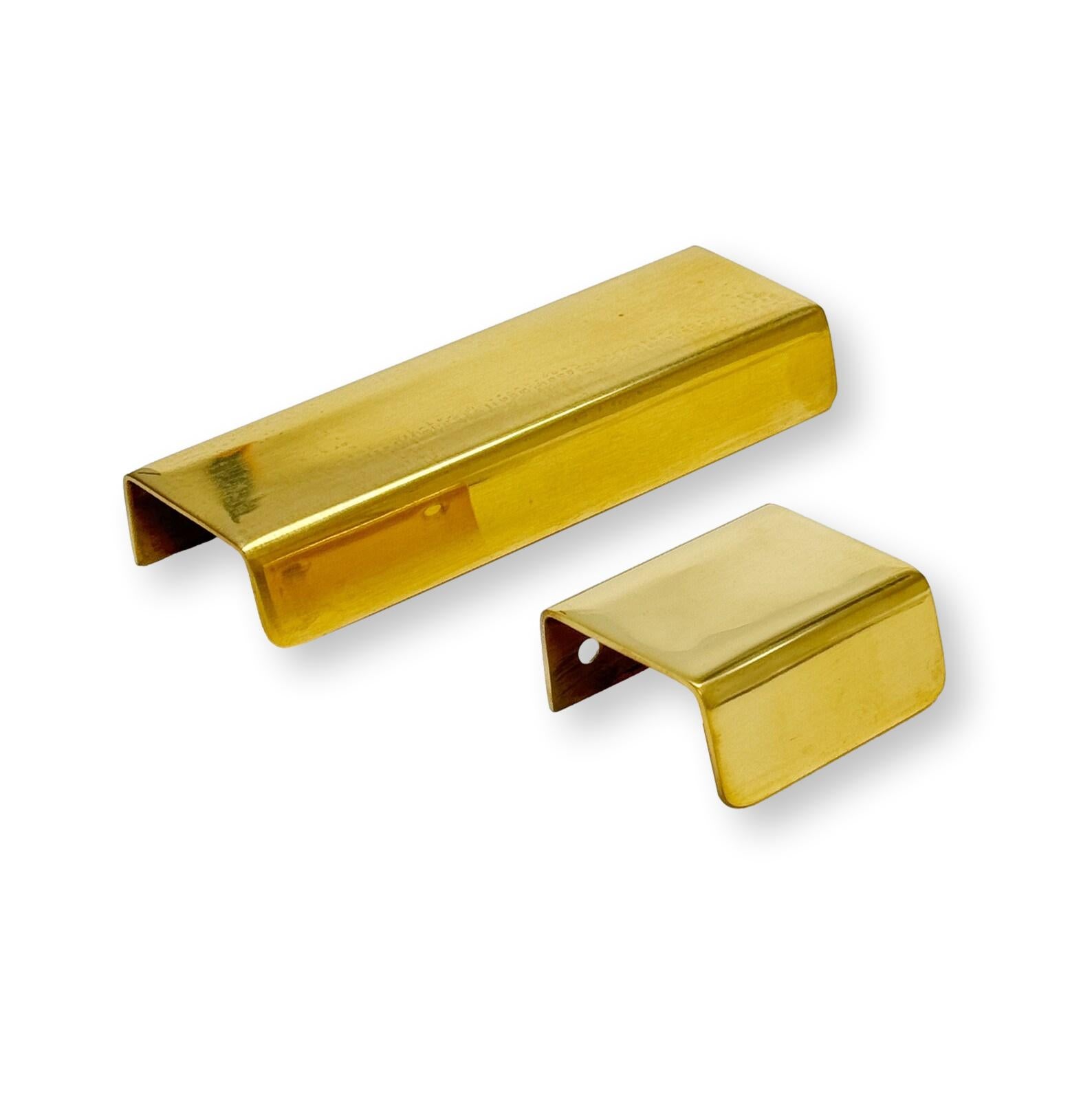 Unlacquered Brass Patina Edge Drawer Pulls