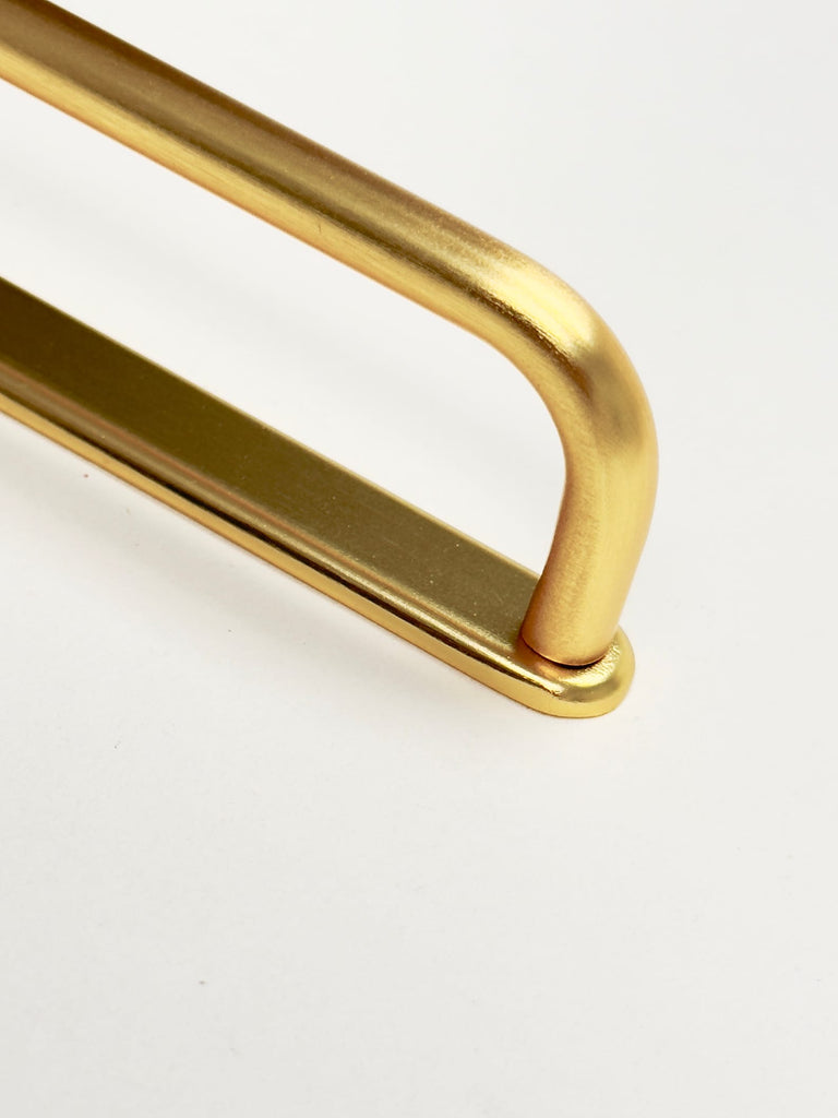 Satin Gold "D-Lite" Backplate Wire Drawer Pulls - Forge Hardware Studio