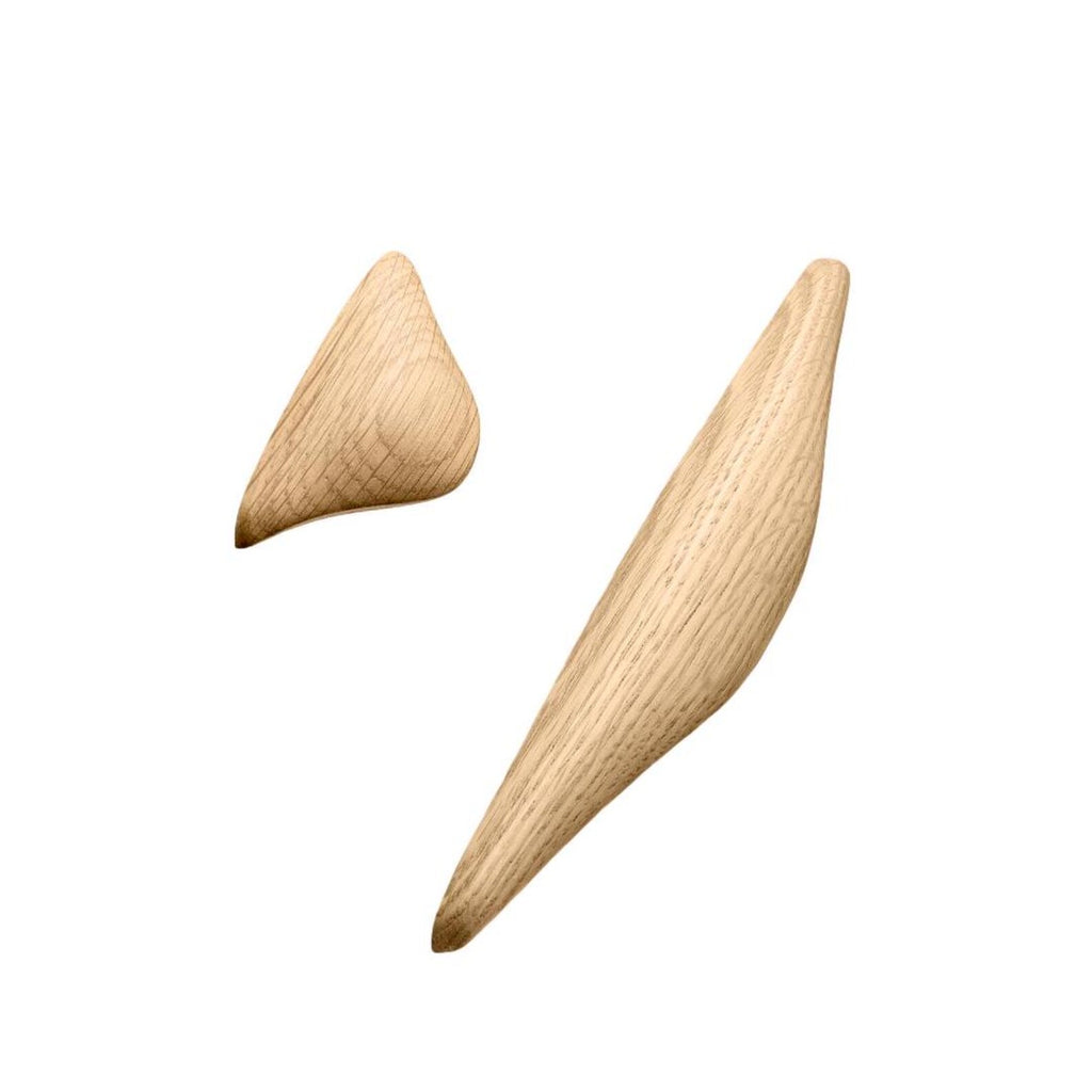 Lacquered Oak "Manta" Wood Drawer Handles - Forge Hardware Studio