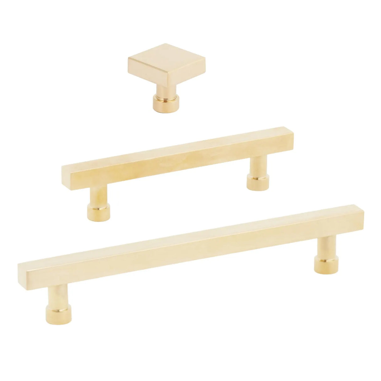 Unlacquered Brass "Noble" Cabinet Knobs and Pulls Cabinet Hardware - Forge Hardware Studio