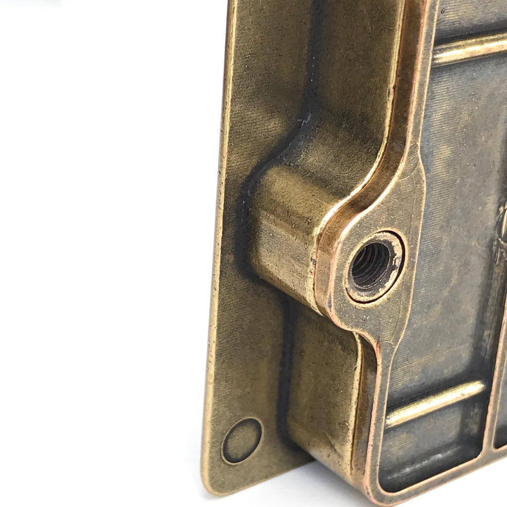 Square Antique Brass Recess Drawer Pull - Forge Hardware Studio