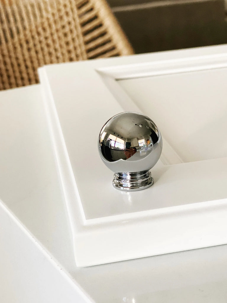 Polished Chrome “Kira” Cabinet Ball Knob and Drawer Pulls - Forge Hardware Studio