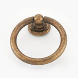 Worn Brass "Capri" Cabinet Drawer Ring Pulls