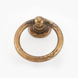 Worn Brass "Capri" Cabinet Drawer Ring Pulls