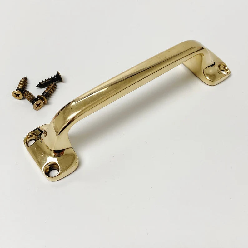 Polished Brass Classic Drawer and Window Pull - Forge Hardware Studio
