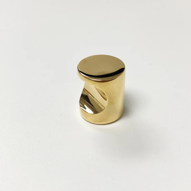 T-Bar "European" Unlacquered Polished Brass Cabinet Knobs and Pulls