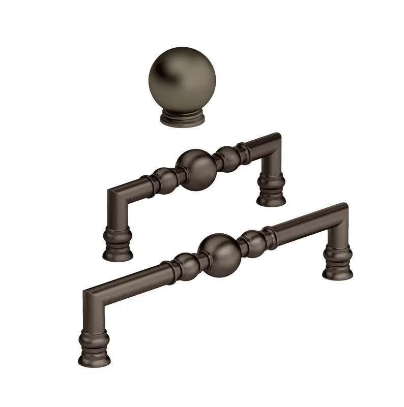 English Bronze “Kira” Cabinet Ball Knob and Drawer Pulls