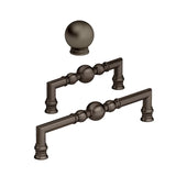 English Bronze “Kira” Cabinet Ball Knob and Drawer Pulls