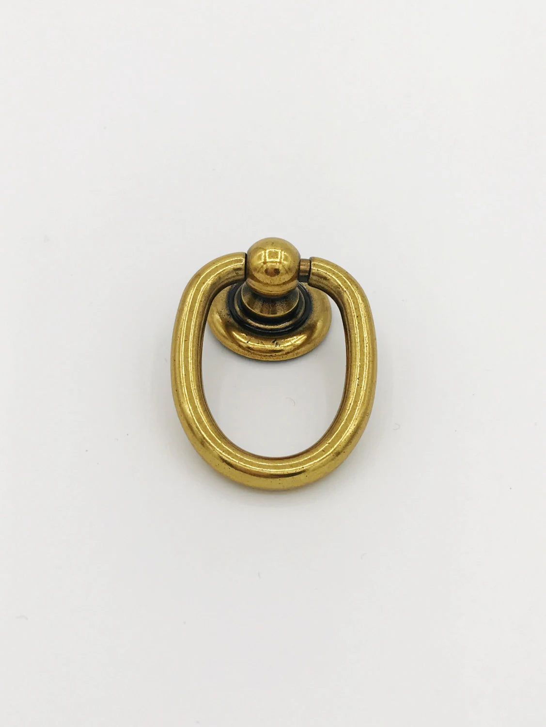 Brass Ring Pulls "Oval" Bail Drawer Pulls - Forge Hardware Studio