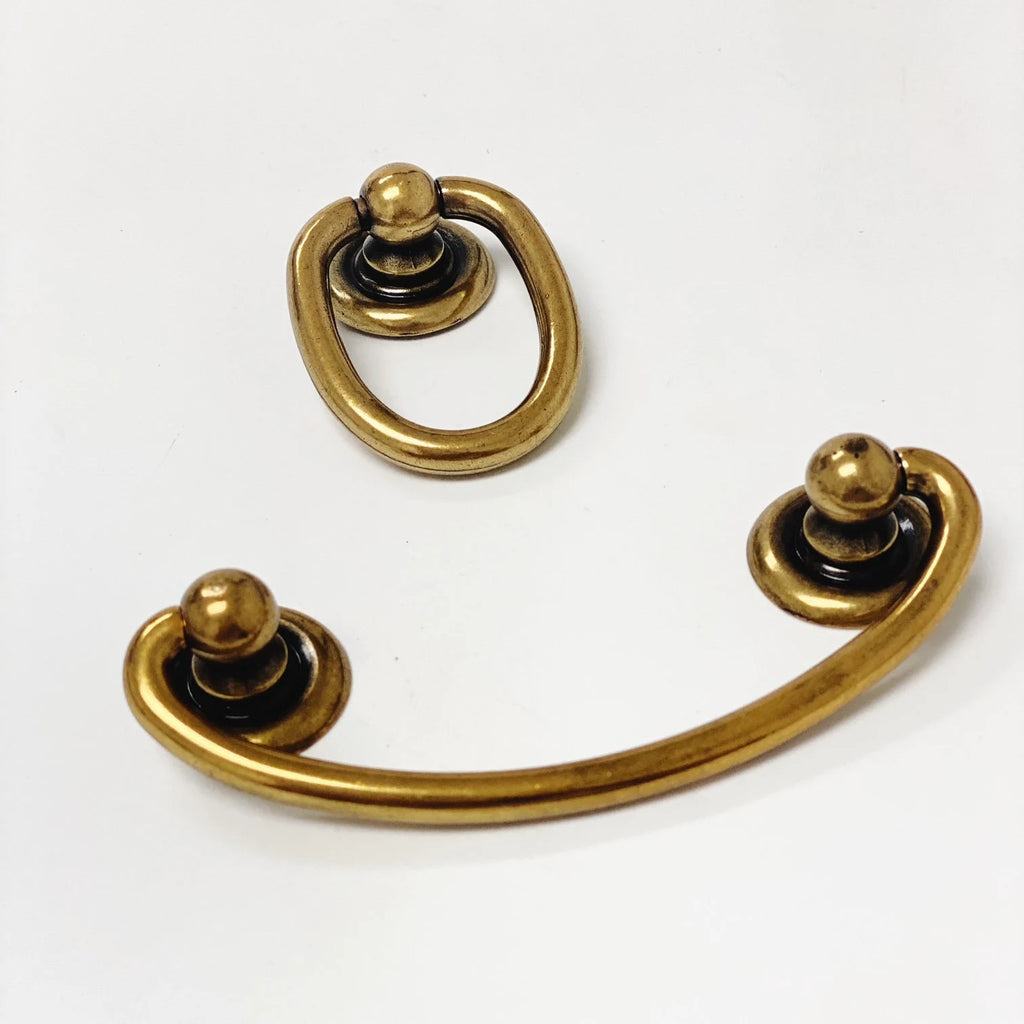 Brass Ring Pulls "Oval" Bail Drawer Pulls - Forge Hardware Studio