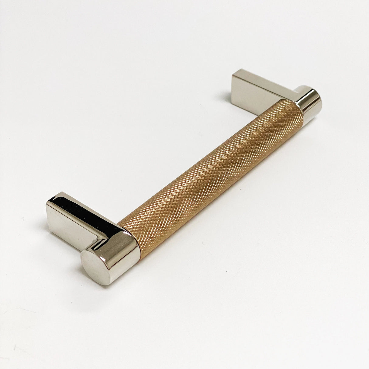 Knurled Polished Nickel and Champagne Bronze Dual-Finish Knobs and Pulls - Forge Hardware Studio