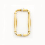 Brass Glass "Kensington" Shower Door Handle - Back to Back Shower Knob - Forge Hardware Studio