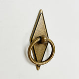 Rhombus "Ella" Antique Bronze Ring Drawer Pulls with Backplate - Forge Hardware Studio
