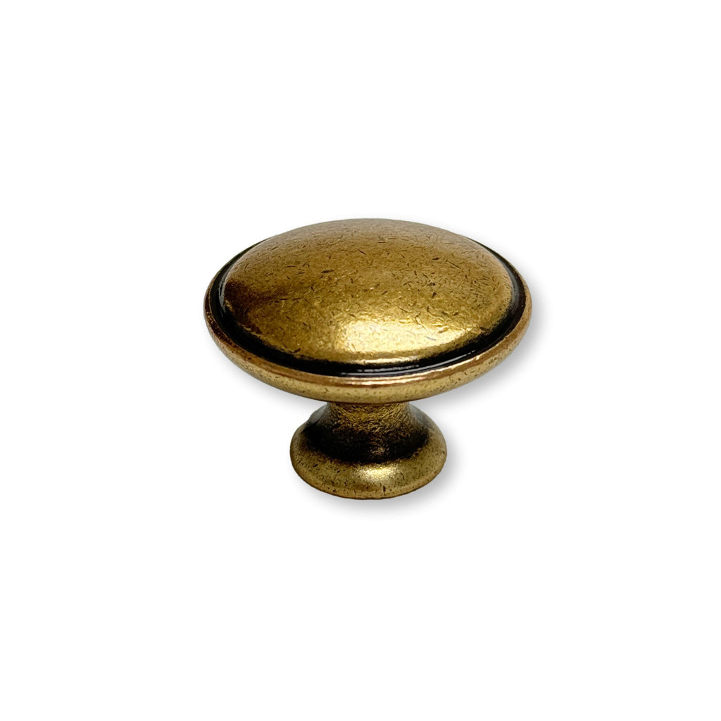 Backplate Antique Brass "Portofino" Drawer Pull and Knob - Forge Hardware Studio