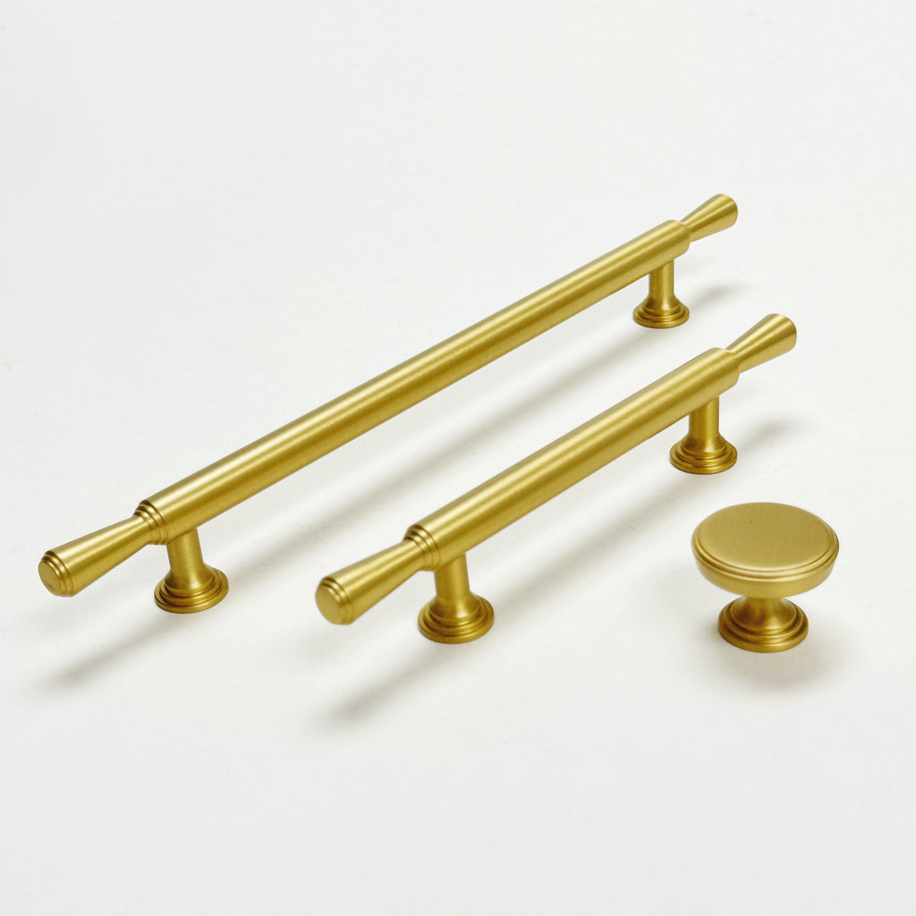 Satin Brass "Marion" Cabinet Knob and Drawer Pulls - Forge Hardware Studio