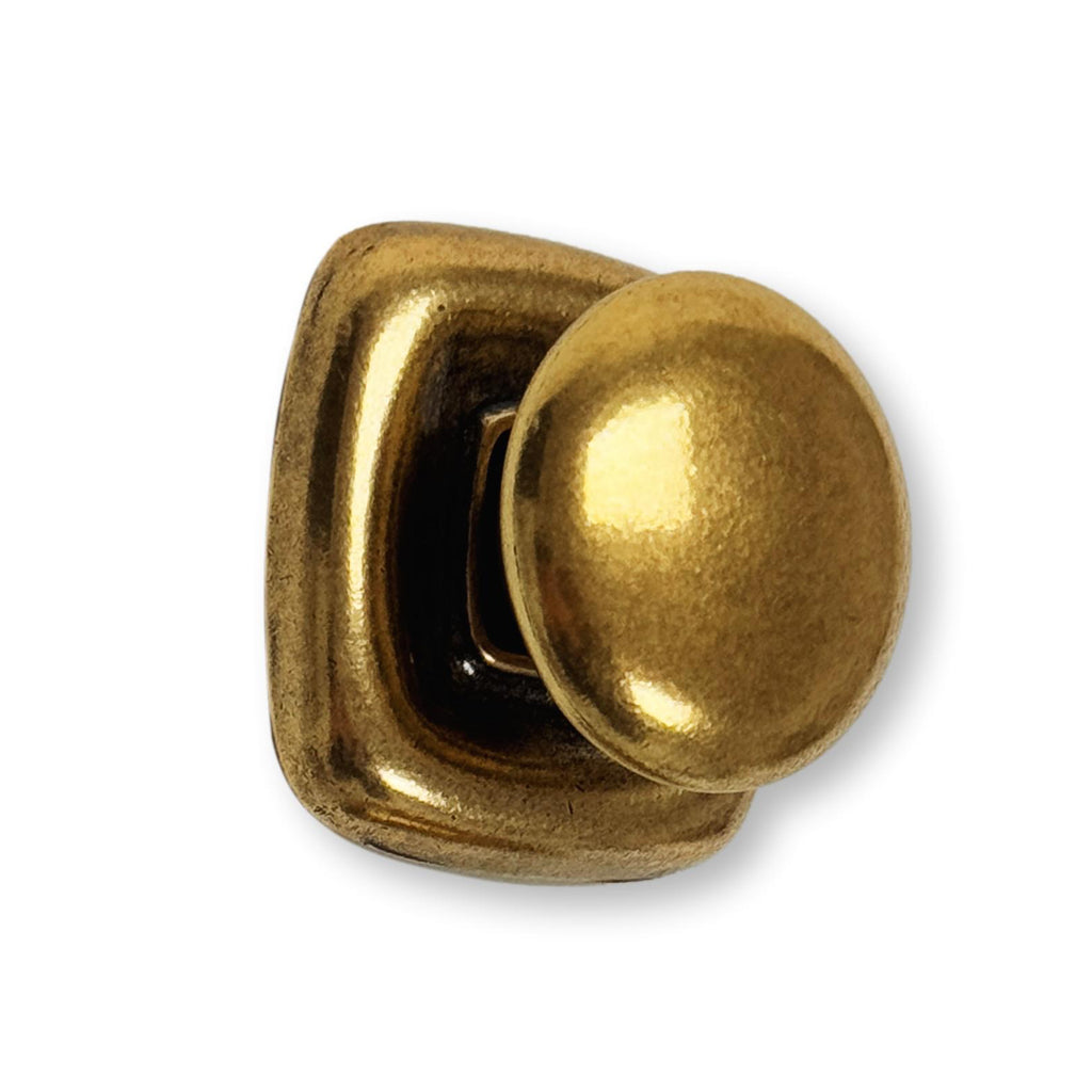 Ring Pull and Knob "Luca" Cabinet Pulls with Backplate in Antique Brass - Forge Hardware Studio