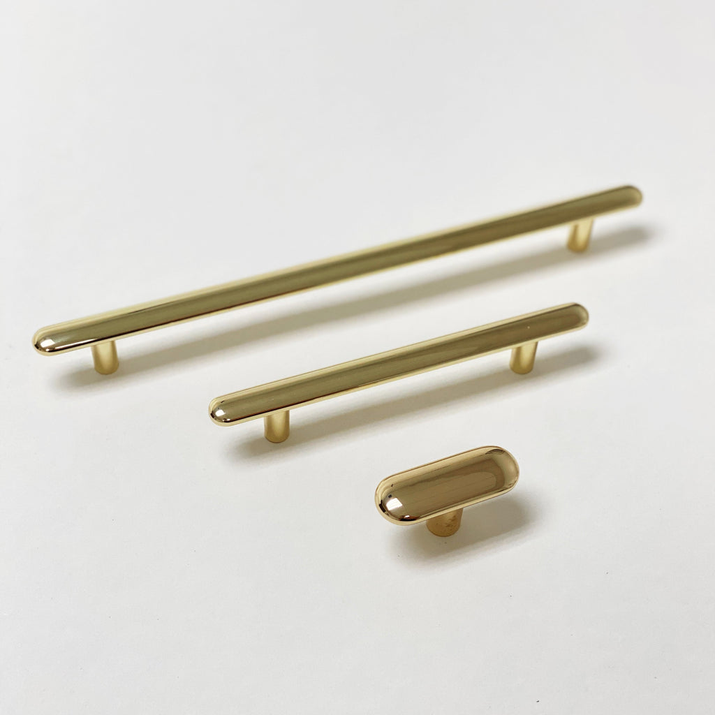 Polished Brass "Chandler" Cabinet Knobs and Drawer Pulls - Forge Hardware Studio