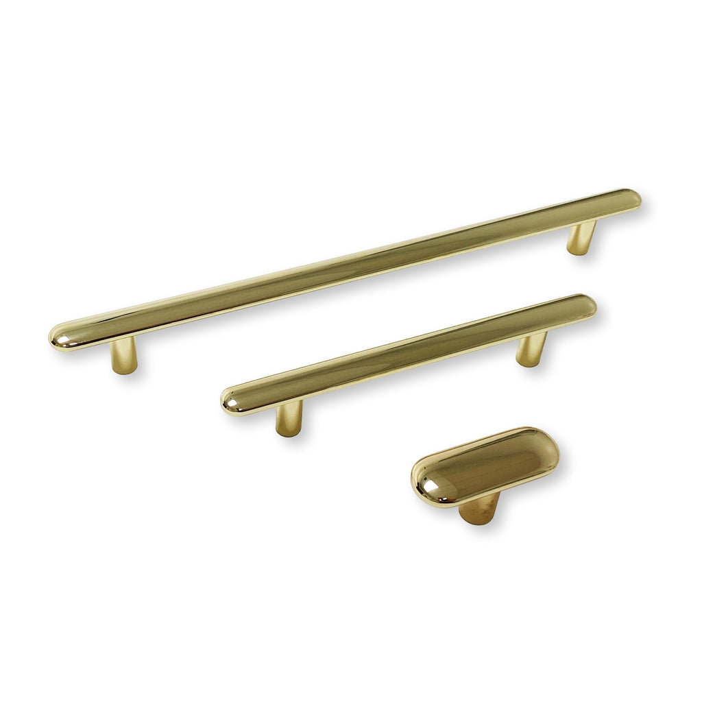 Polished Brass "Chandler" Cabinet Knobs and Drawer Pulls - Forge Hardware Studio