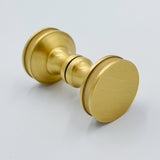 Solid Brass "Reeded" Round Glass Shower Knob - Industry Hardware
