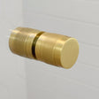 Cylinder Satin Brass "Knurled" Round Glass Shower Knob - Industry Hardware