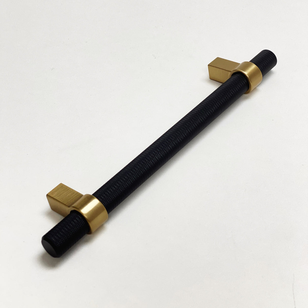 Knurled "Prelude" Champagne Bronze and Matte Black Cabinet Knobs and Drawer Pulls - Forge Hardware Studio