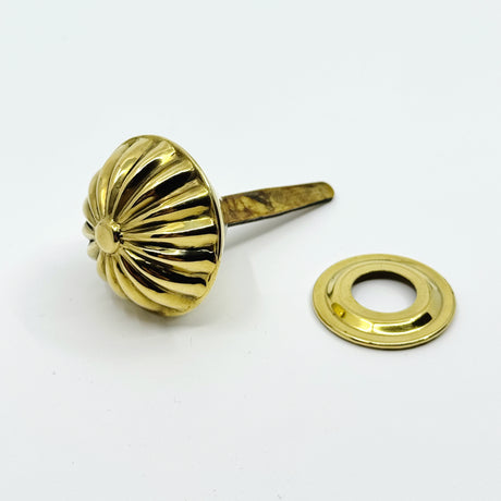 Unlacquered Brass "Sabine" Spool Cabinet Knob