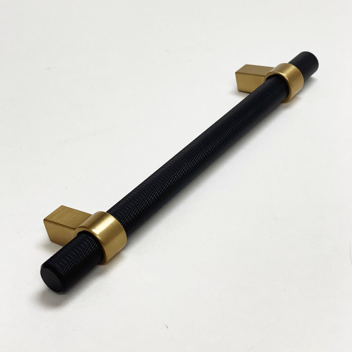 Knurled "Prelude" Champagne Bronze and Matte Black Cabinet Knobs and Drawer Pulls - Forge Hardware Studio