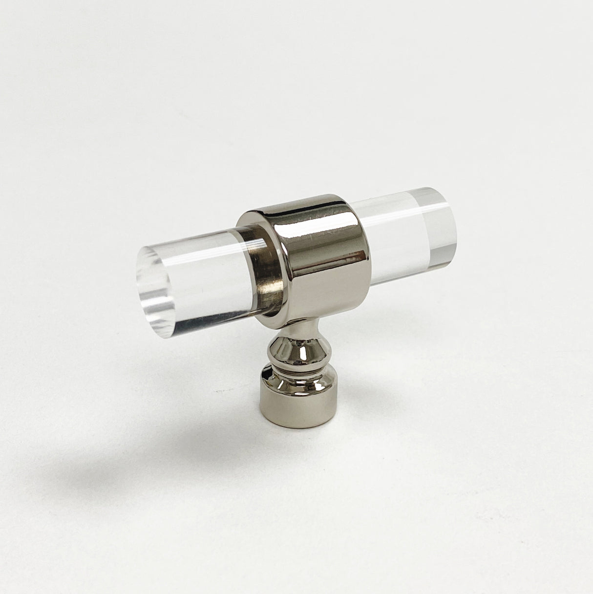 Lucite Polished Nickel "Bank" Drawer Pulls and Cabinet Knobs - Forge Hardware Studio