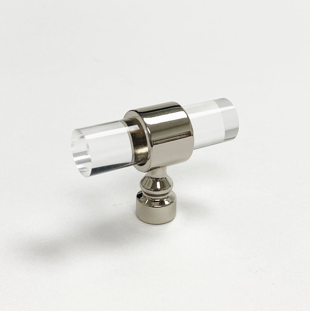Lucite Polished Nickel "Bank" Drawer Pulls and Cabinet Knobs - Forge Hardware Studio
