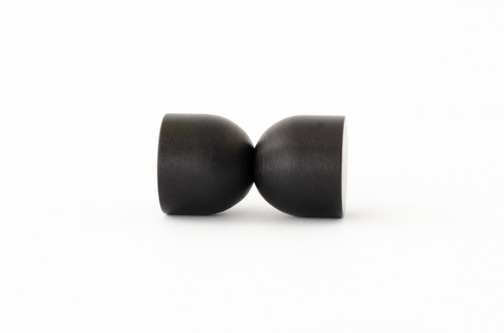 Matte Black "Double Cup" Cabinet Knob and Wall Hook - Forge Hardware Studio