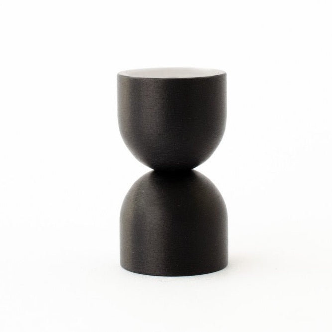 Matte Black "Double Cup" Cabinet Knob and Wall Hook - Forge Hardware Studio