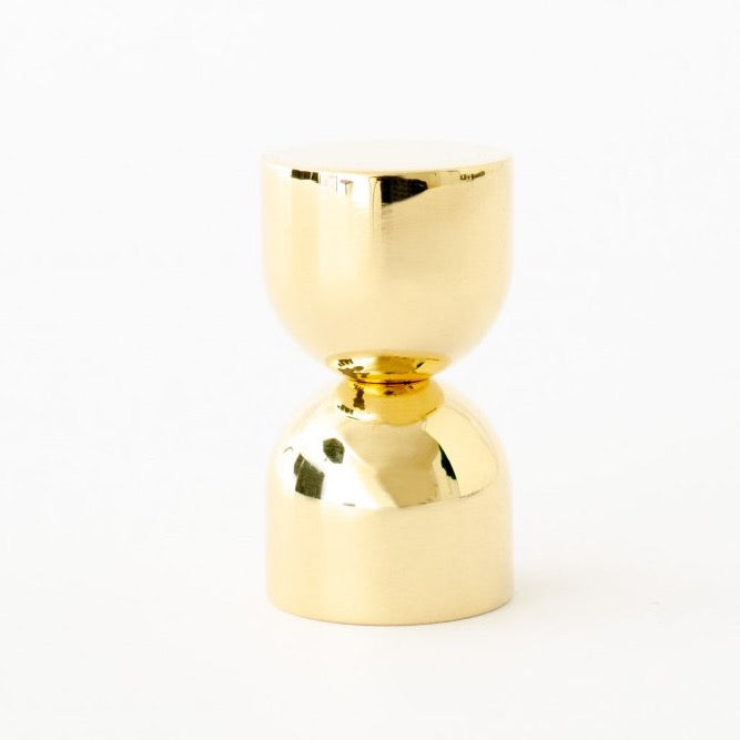 Unlacquered Polished Brass "Double Cup" Cabinet Knob and Wall Hook - Forge Hardware Studio