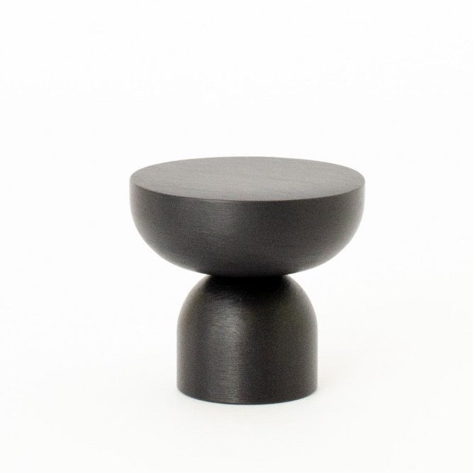 Matte Black "Raised Bowl" Round Cabinet Knob and Hook - Forge Hardware Studio