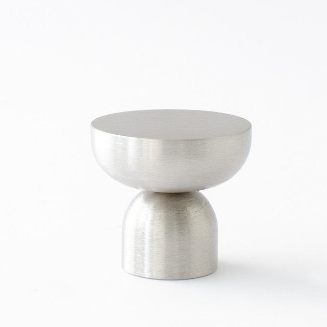 Brushed Nickel "Raised Bowl" Round Cabinet Knob and Hook - Forge Hardware Studio